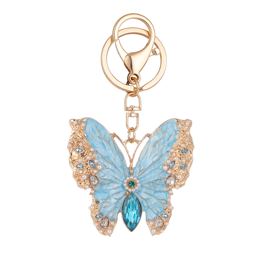 Royal Enamel Dripping premium Oil Coat Butterfly Brooch Keychain