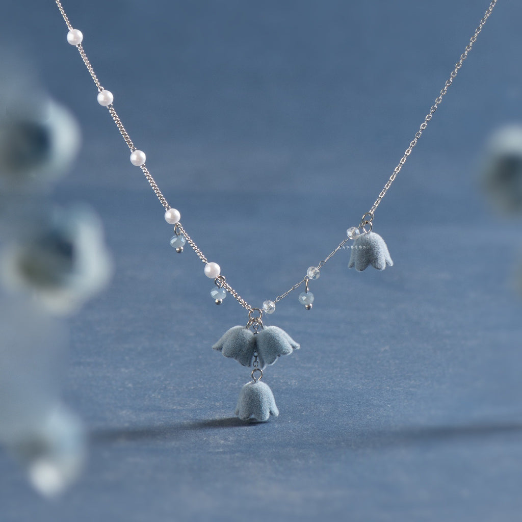 Flocked Lily Of The Valley Flower High-End Necklace Chain