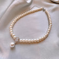 18k Solid Gold Plated Pearl Necklace For Women
