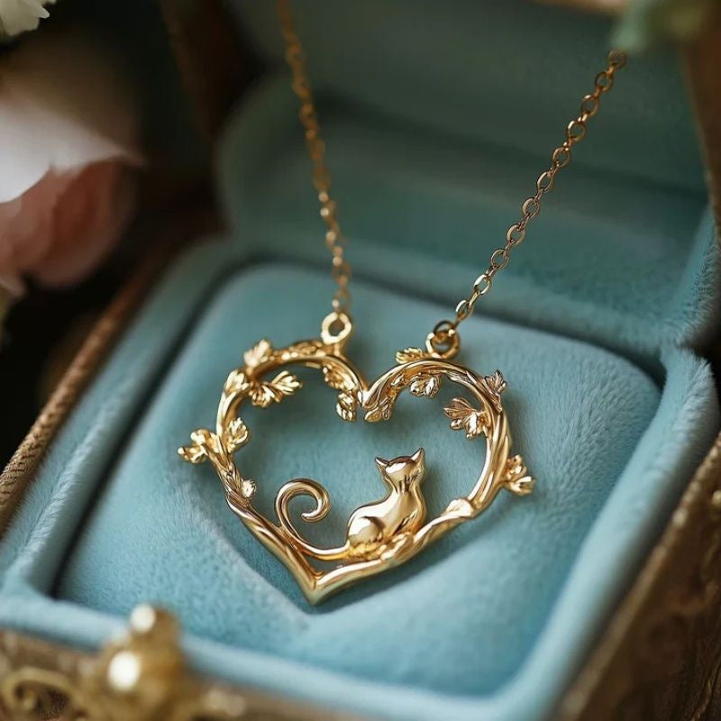 Affectionate Cat-Shaped Pendant Necklace