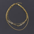 Retro 18K Gold Multi-Layer Titanium Steel Chain For Women