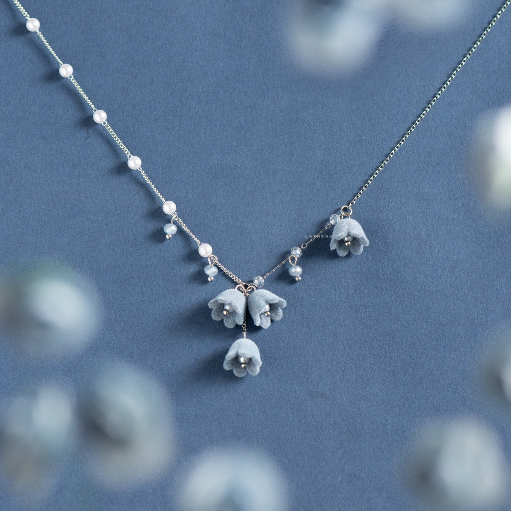 Flocked Lily Of The Valley Flower High-End Necklace Chain
