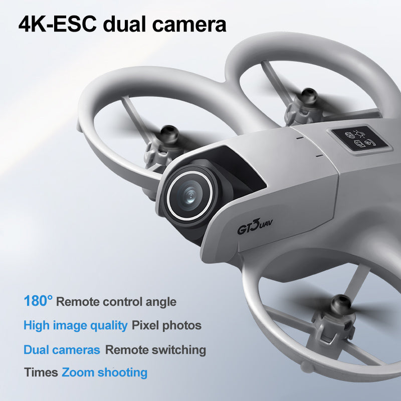 GT3 Small Unmanned Aerial Vehicle, Optical Flow Hovering, Stable Flight, Propeller Protection, Safe Flight, Equipped With Dual Cameras, Electrically Adjustable, Easy To Operate, Easy To Get Started, S