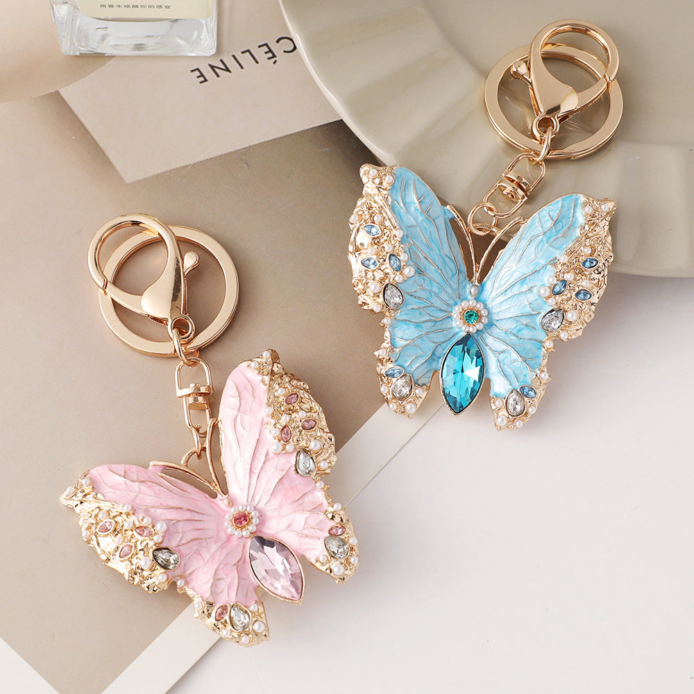 Royal Enamel Dripping premium Oil Coat Butterfly Brooch Keychain