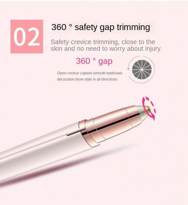 Flawless Eyebrow Trimmer for women. Pianless,Touch sensitive,18K Gold Platted Battery operated Eyebrow Hair Remover For women. Battery not included.