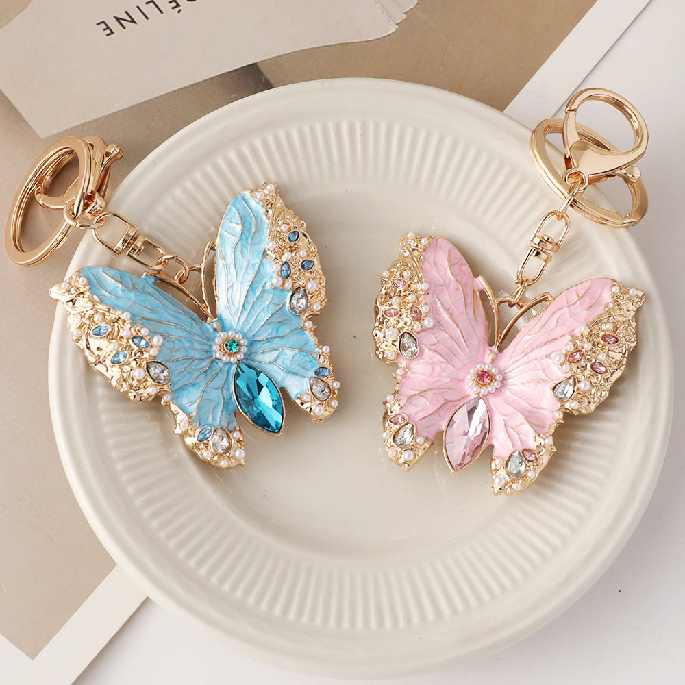 Royal Enamel Dripping premium Oil Coat Butterfly Brooch Keychain