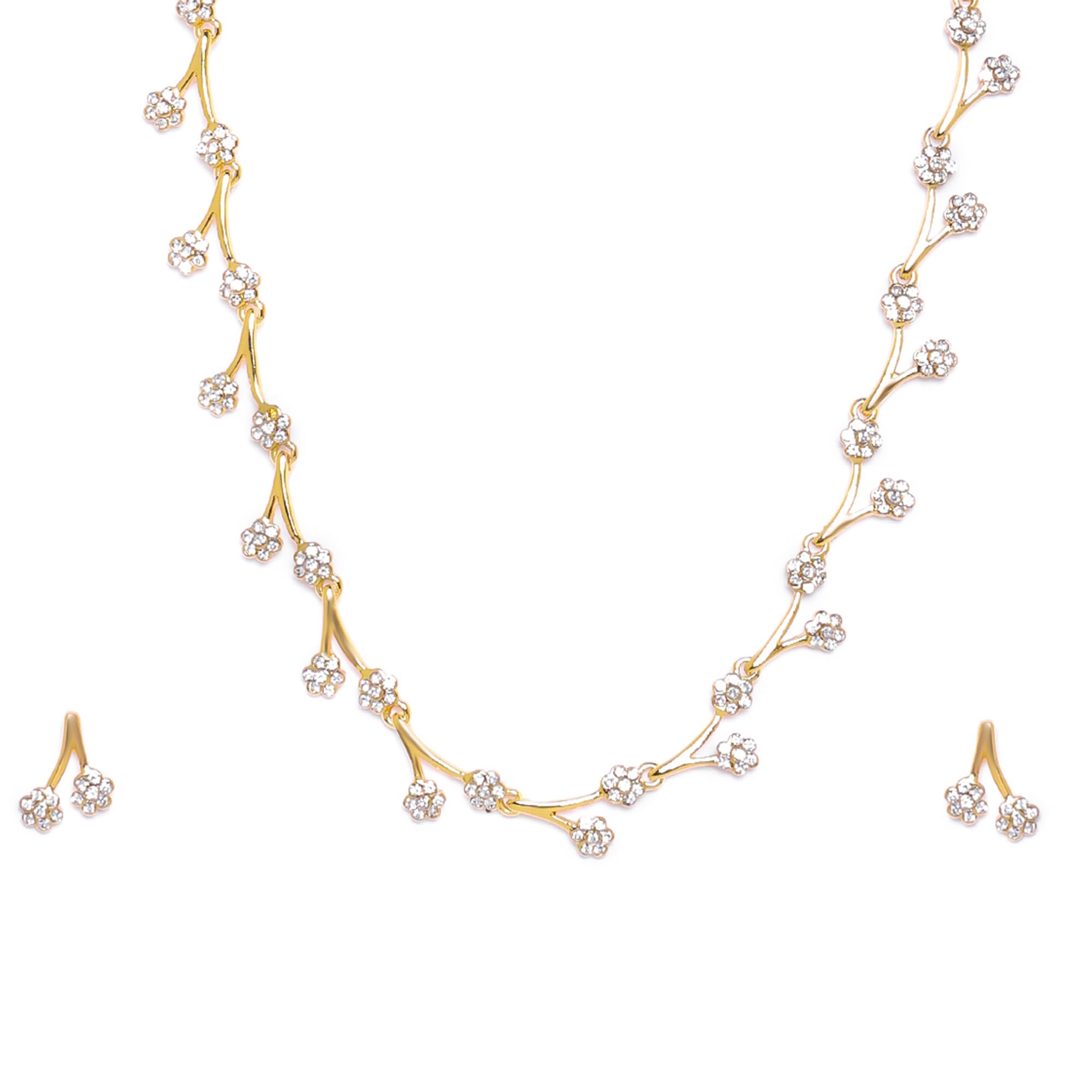 Estele Jewellery Sets for Women Gold Plated Bridal Necklace Jewellery Set with Earrings
