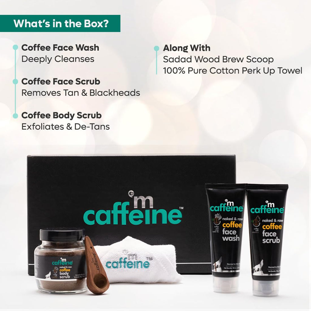 mCaffeine Body Care Gift Set for Women & Men | Bodywash Gift Box with Berries Body Wash, Body Scrub & Body Butter | Hydrating, Moisturizing Skin Care Kit for Birthday , Anniversary Gifts | Hampers for Him & Her for all special occasions