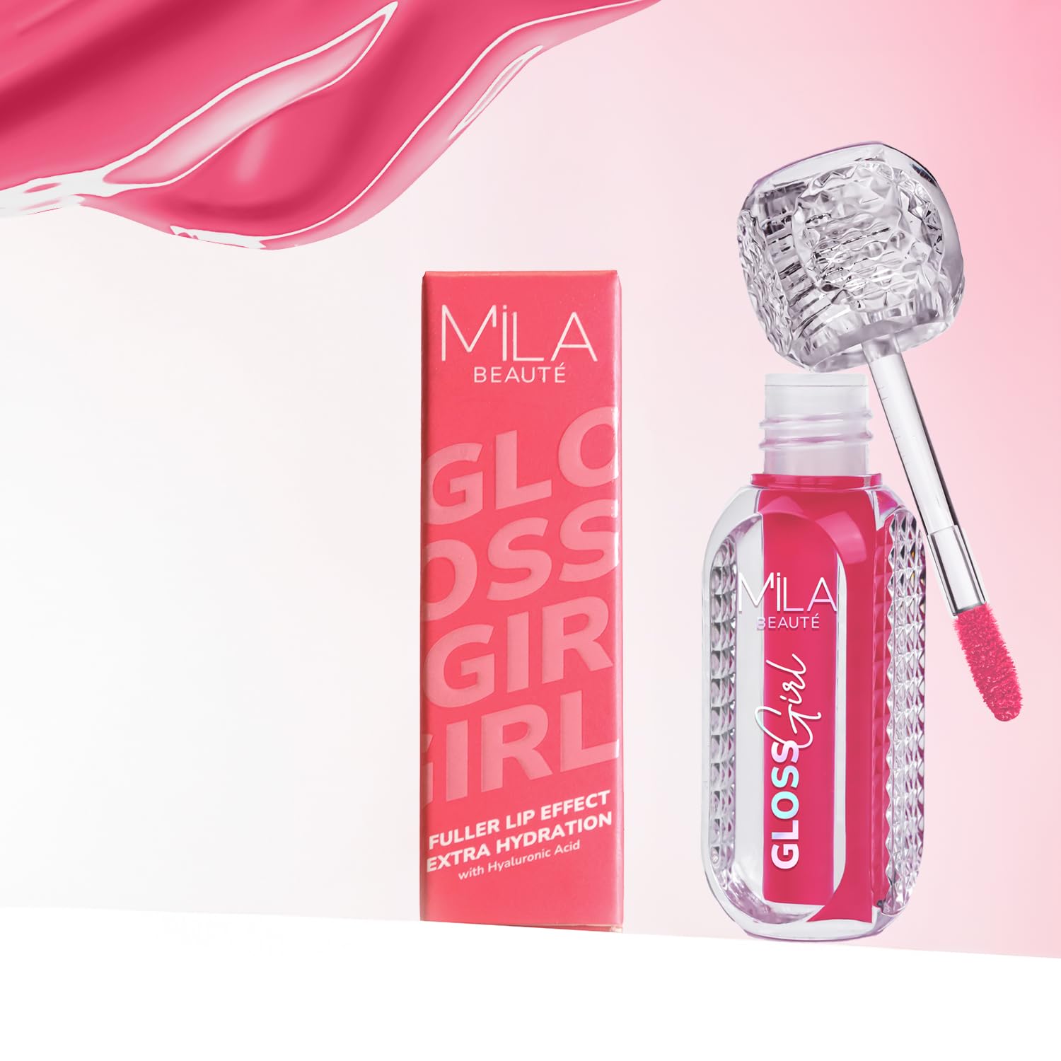 MILA BEAUTÉ Gloss Girl Lip Gloss|Enriched With Mango Seed Butter & Hyaluronic Acid|Light Weight & Non-Sticky Formula|Gives Fuller-Lip Effect & Extra Hydration|High Shine Finish-That's Me, 2.8 Ml