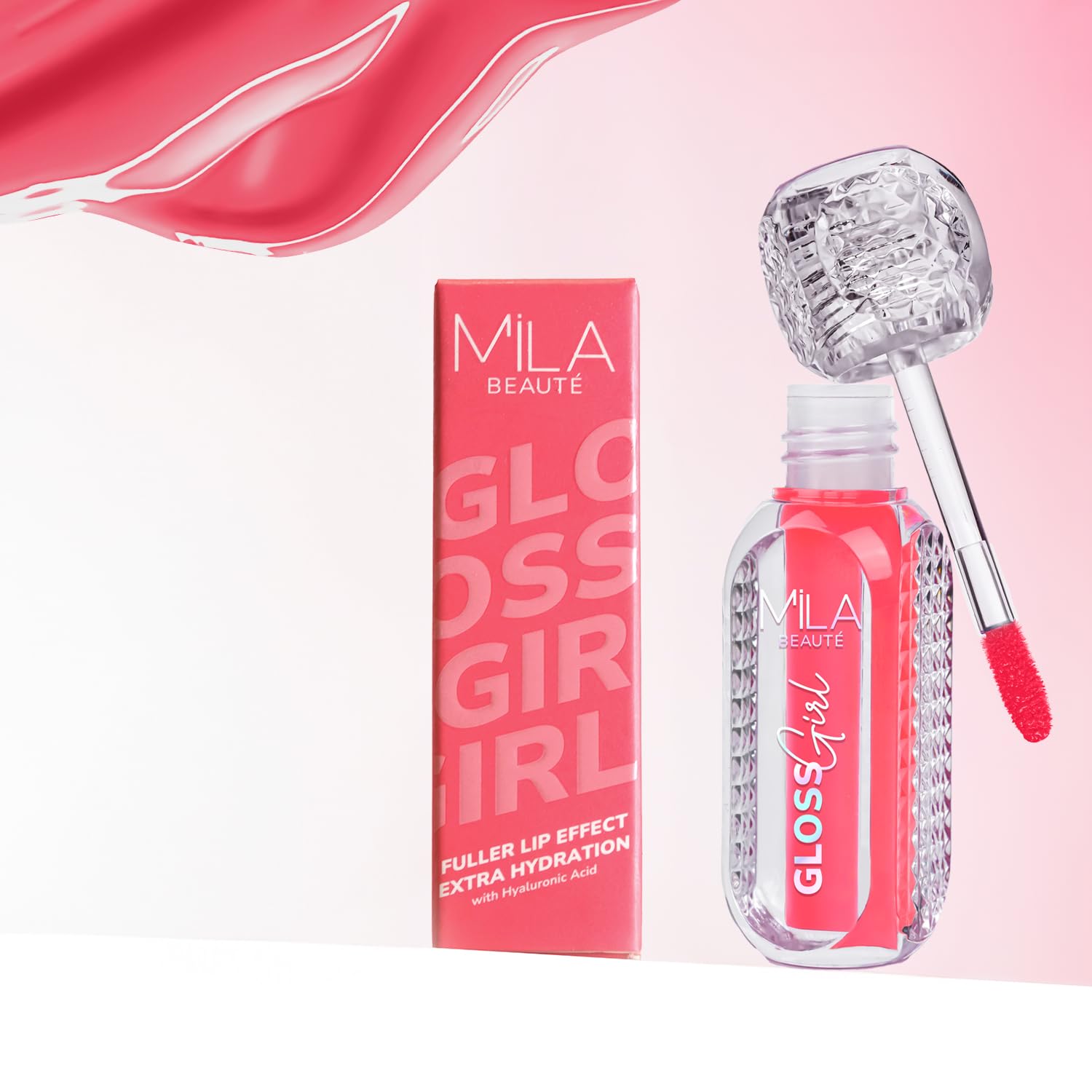 MILA BEAUTÉ Gloss Girl Lip Gloss|Enriched With Mango Seed Butter & Hyaluronic Acid|Light Weight & Non-Sticky Formula|Gives Fuller-Lip Effect & Extra Hydration|High Shine Finish-That's Me, 2.8 Ml