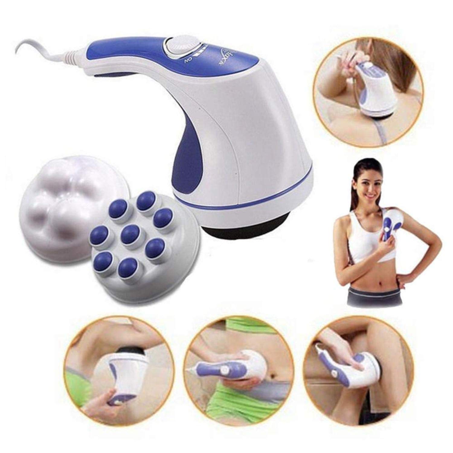 Concepta Full Body Massager for Pain Relief – Electric Massage Machine for Body Pain Relief | Full Body Massager for Back, Neck, Legs & Shoulder | For Men & Women | Corded, White