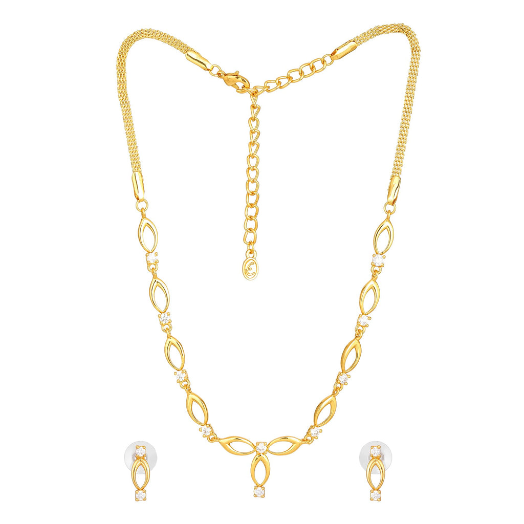 Estele Jewellery Sets for Women Gold Plated Bridal Necklace Jewellery Set with Earrings