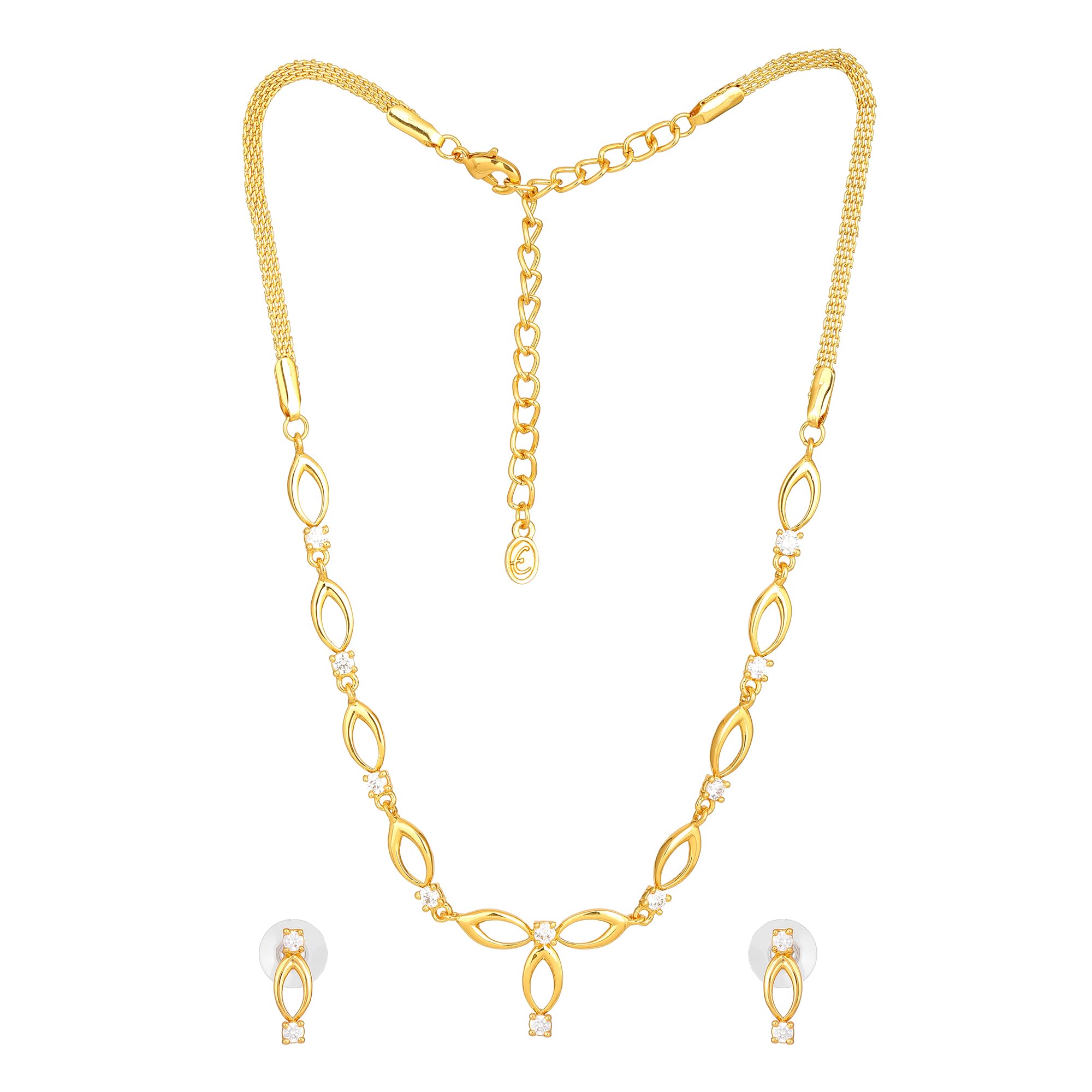 Estele Jewellery Sets for Women Gold Plated Bridal Necklace Jewellery Set with Earrings