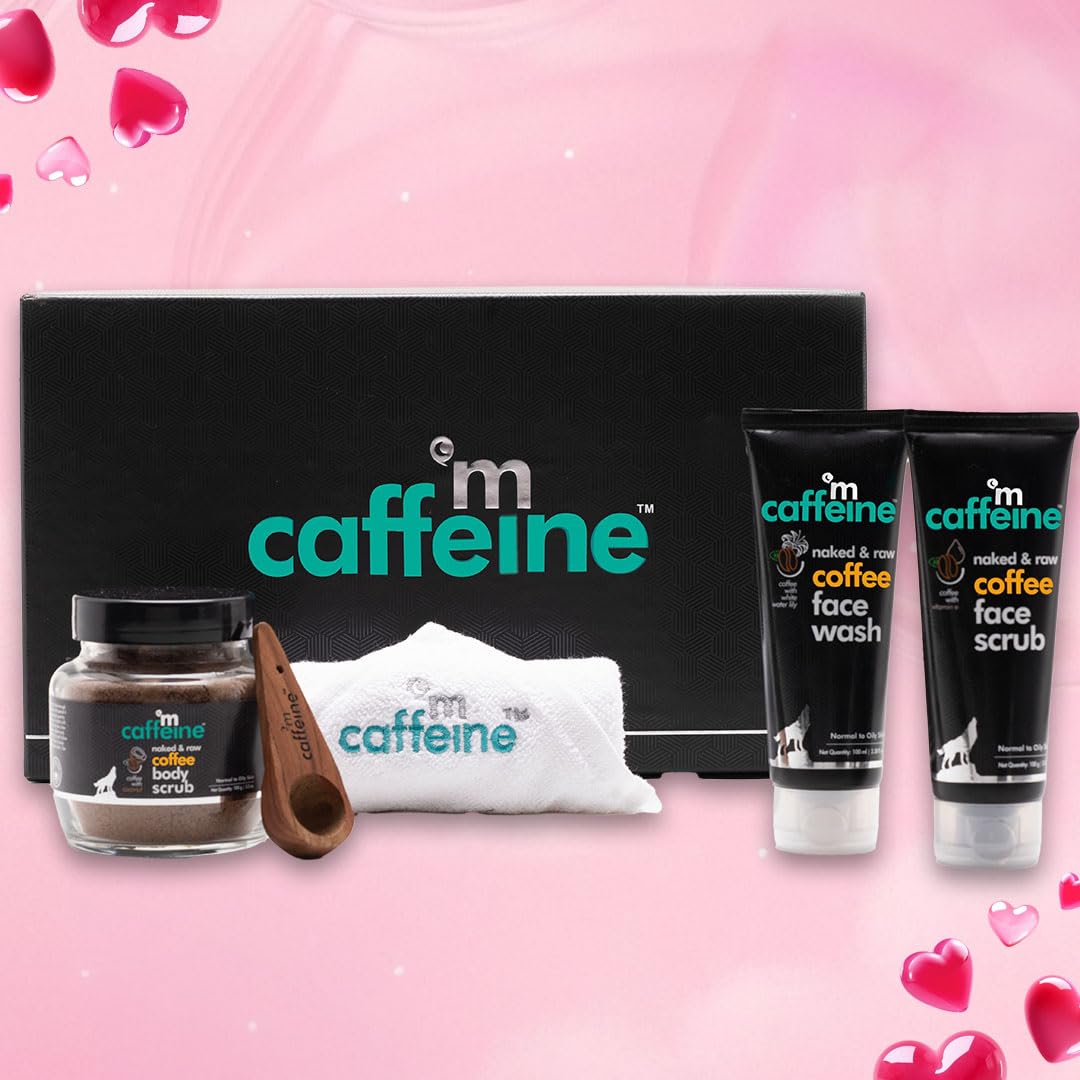 mCaffeine Body Care Gift Set for Women & Men | Bodywash Gift Box with Berries Body Wash, Body Scrub & Body Butter | Hydrating, Moisturizing Skin Care Kit for Birthday , Anniversary Gifts | Hampers for Him & Her for all special occasions