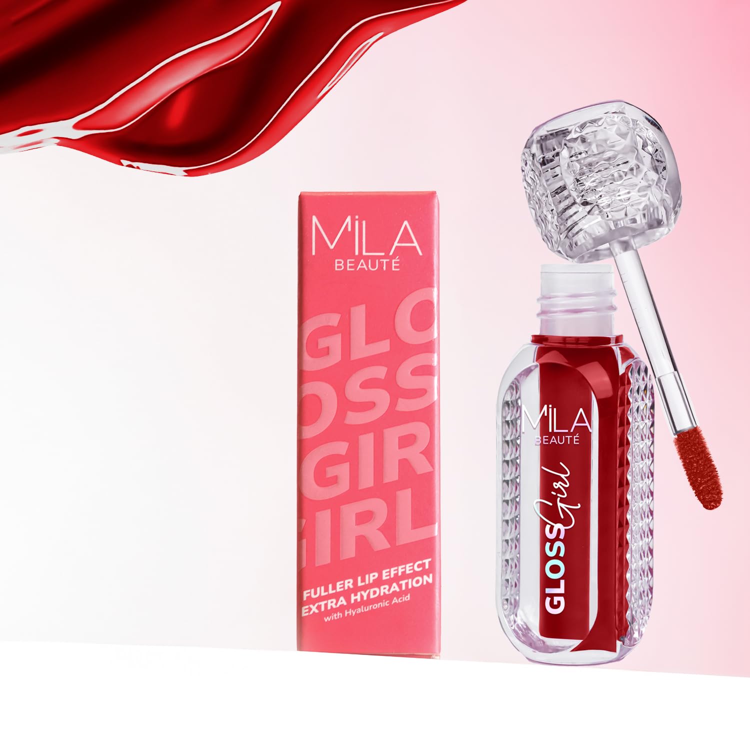 MILA BEAUTÉ Gloss Girl Lip Gloss|Enriched With Mango Seed Butter & Hyaluronic Acid|Light Weight & Non-Sticky Formula|Gives Fuller-Lip Effect & Extra Hydration|High Shine Finish-That's Me, 2.8 Ml