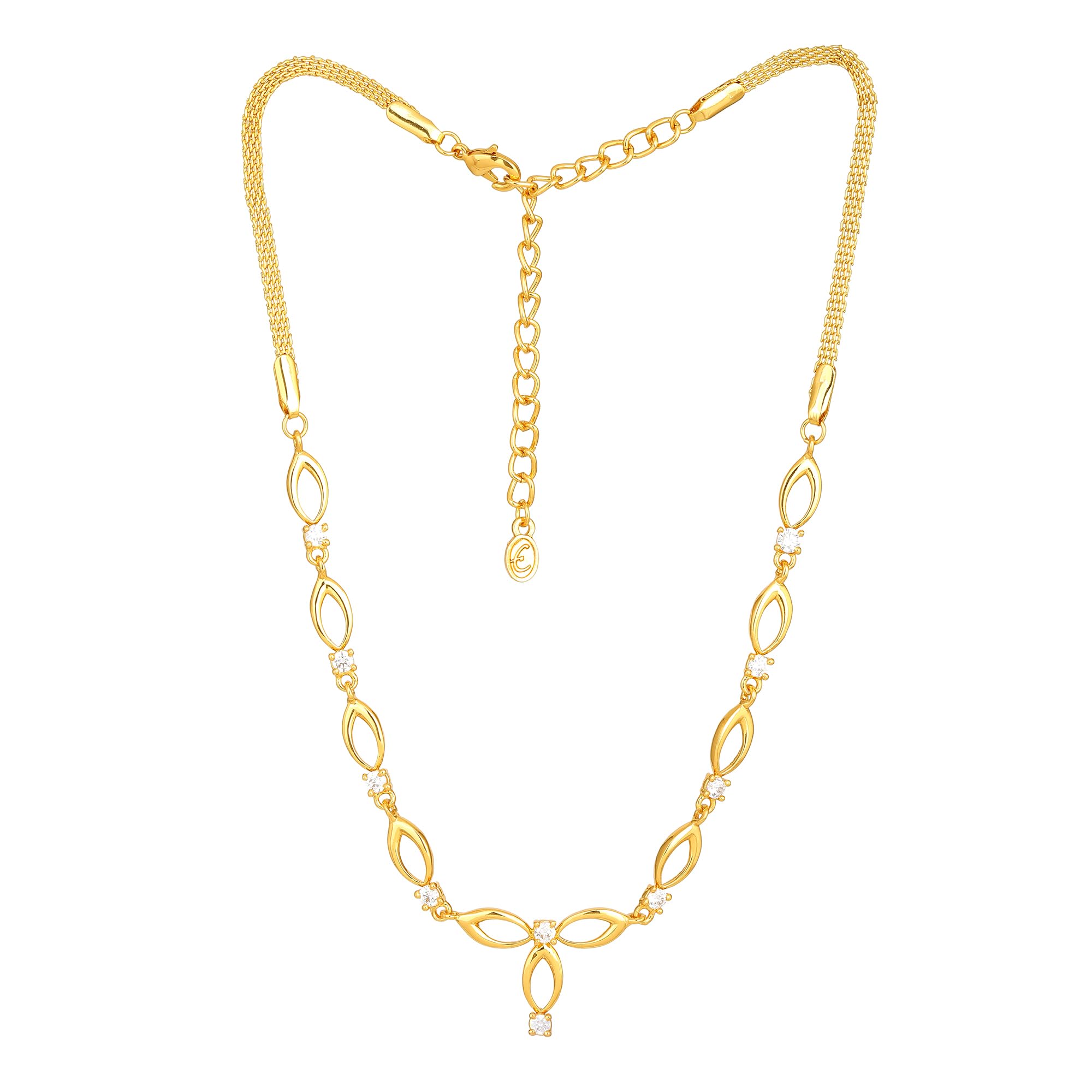 Estele Jewellery Sets for Women Gold Plated Bridal Necklace Jewellery Set with Earrings