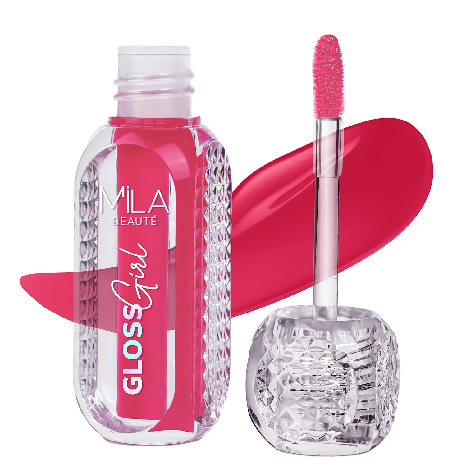 MILA BEAUTÉ Gloss Girl Lip Gloss|Enriched With Mango Seed Butter & Hyaluronic Acid|Light Weight & Non-Sticky Formula|Gives Fuller-Lip Effect & Extra Hydration|High Shine Finish-That's Me, 2.8 Ml