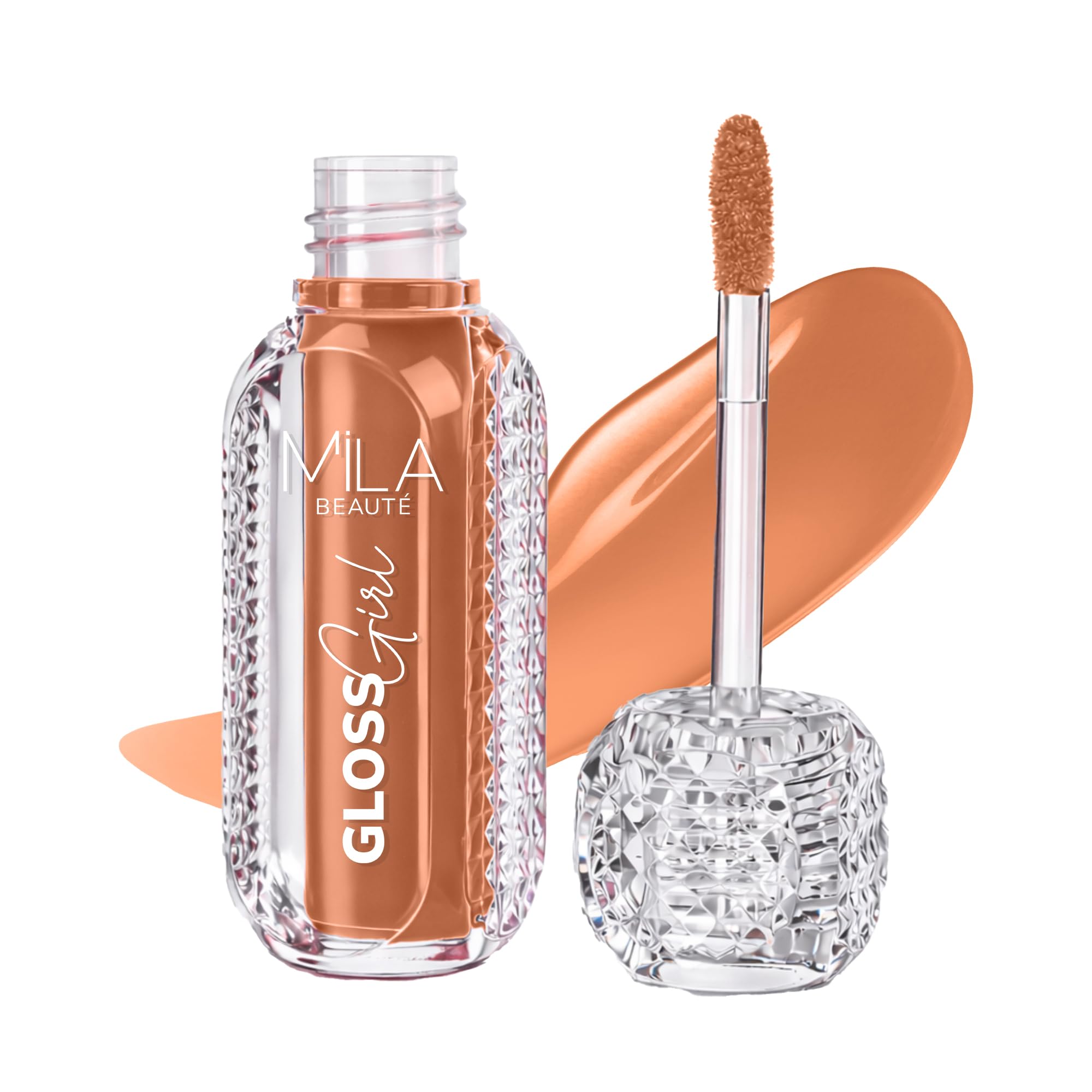 MILA BEAUTÉ Gloss Girl Lip Gloss|Enriched With Mango Seed Butter & Hyaluronic Acid|Light Weight & Non-Sticky Formula|Gives Fuller-Lip Effect & Extra Hydration|High Shine Finish-That's Me, 2.8 Ml