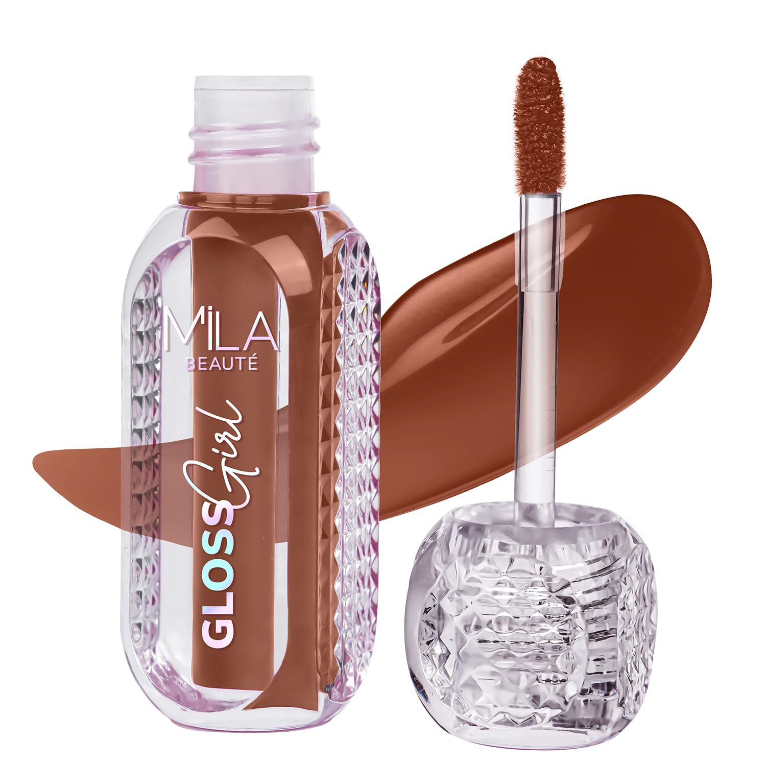 MILA BEAUTÉ Gloss Girl Lip Gloss|Enriched With Mango Seed Butter & Hyaluronic Acid|Light Weight & Non-Sticky Formula|Gives Fuller-Lip Effect & Extra Hydration|High Shine Finish-That's Me, 2.8 Ml