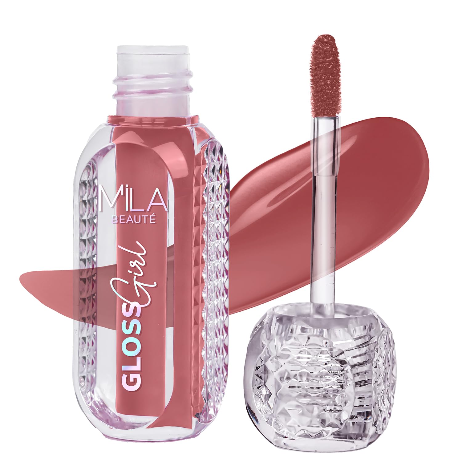 MILA BEAUTÉ Gloss Girl Lip Gloss|Enriched With Mango Seed Butter & Hyaluronic Acid|Light Weight & Non-Sticky Formula|Gives Fuller-Lip Effect & Extra Hydration|High Shine Finish-That's Me, 2.8 Ml
