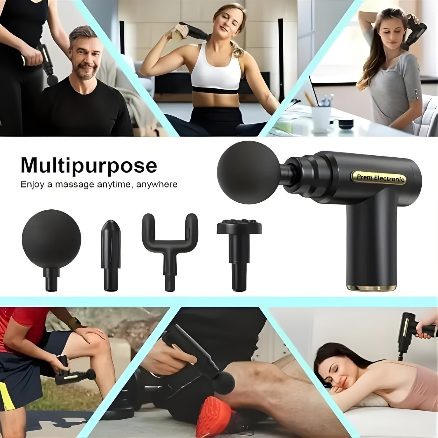 Deep Tissue Massage Gun for Full Body Pain Relief, 6 Speed Levels, Normal & Turbo Modes, 4 Massage Heads, Type-C Charging, Cordless & Quiet Body Massager for Men & Women Mind Relex massage.