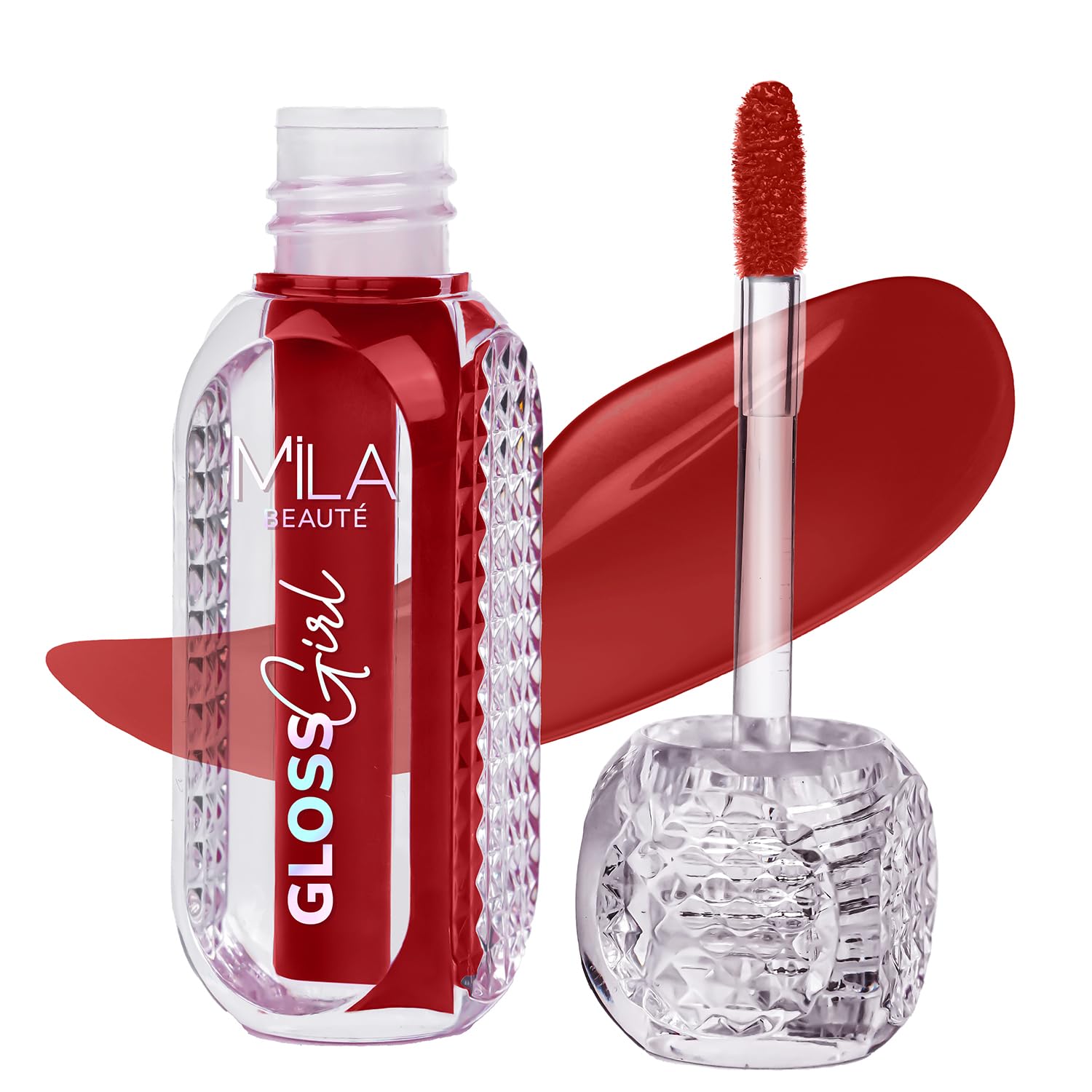 MILA BEAUTÉ Gloss Girl Lip Gloss|Enriched With Mango Seed Butter & Hyaluronic Acid|Light Weight & Non-Sticky Formula|Gives Fuller-Lip Effect & Extra Hydration|High Shine Finish-That's Me, 2.8 Ml