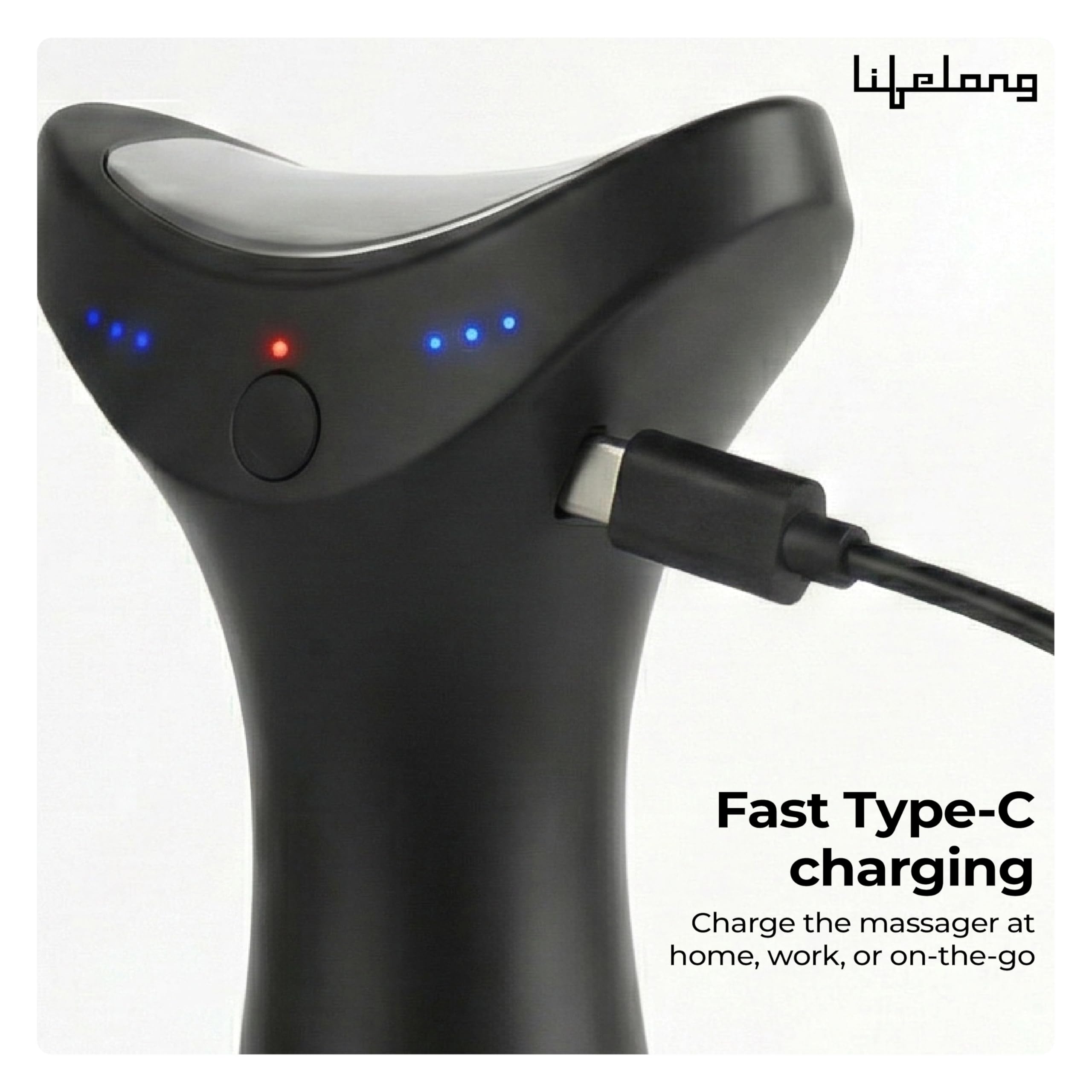 Lifelong Full Body Massager Machine for Pain Relief | Body & Back Pain Relief Product | Handheld Electric Manipol Mini Massager | 5-Speed Settings | Best Gift for Women & Men (LLM270, Brown)