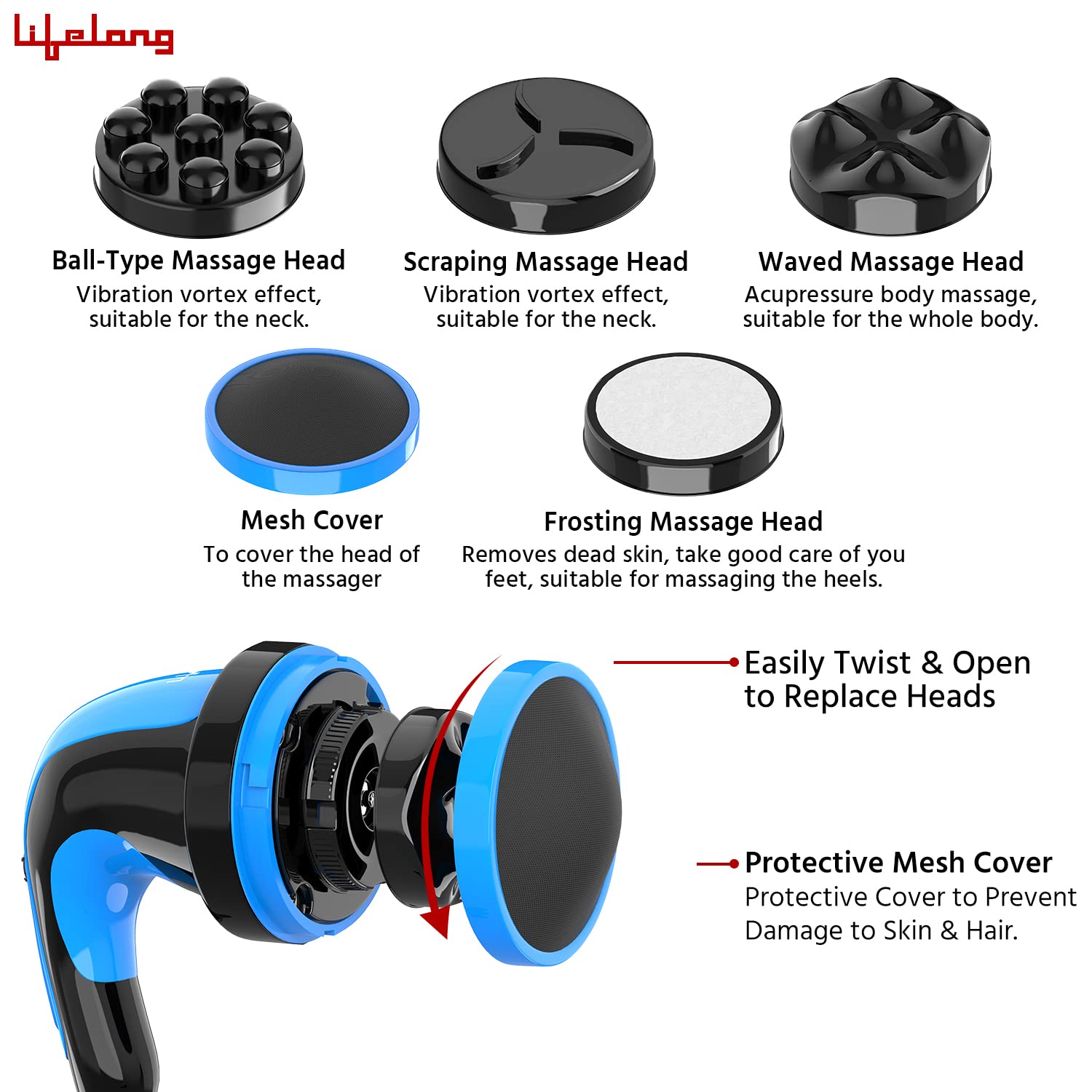 Lifelong Full Body Massager Machine for Pain Relief | Body & Back Pain Relief Product | Handheld Electric Manipol Mini Massager | 5-Speed Settings | Best Gift for Women & Men (LLM270, Brown)