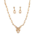 Sasitrends Floral Butterfly Wings Motif Micro Gold Plated AD Stone Necklace Set