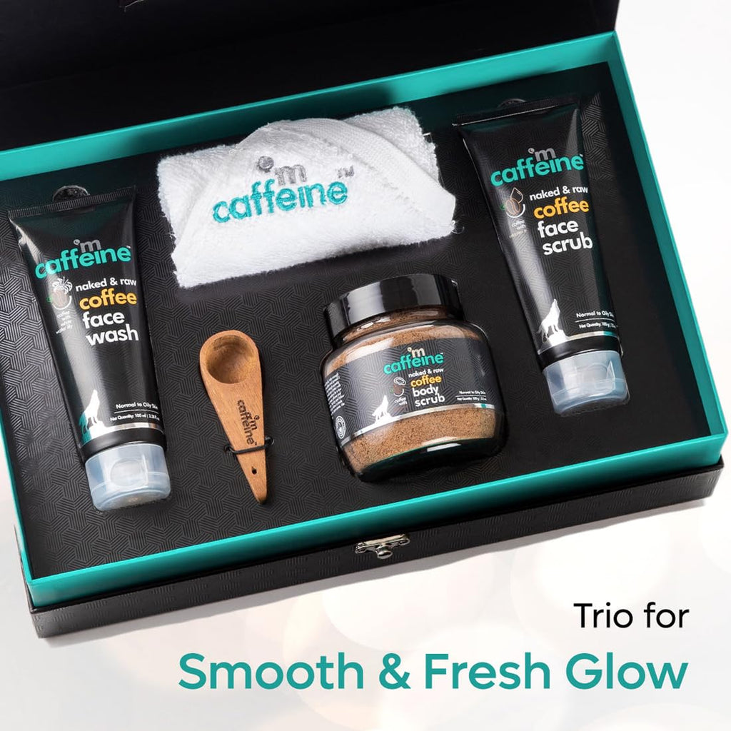 mCaffeine Body Care Gift Set for Women & Men | Bodywash Gift Box with Berries Body Wash, Body Scrub & Body Butter | Hydrating, Moisturizing Skin Care Kit for Birthday , Anniversary Gifts | Hampers for Him & Her for all special occasions