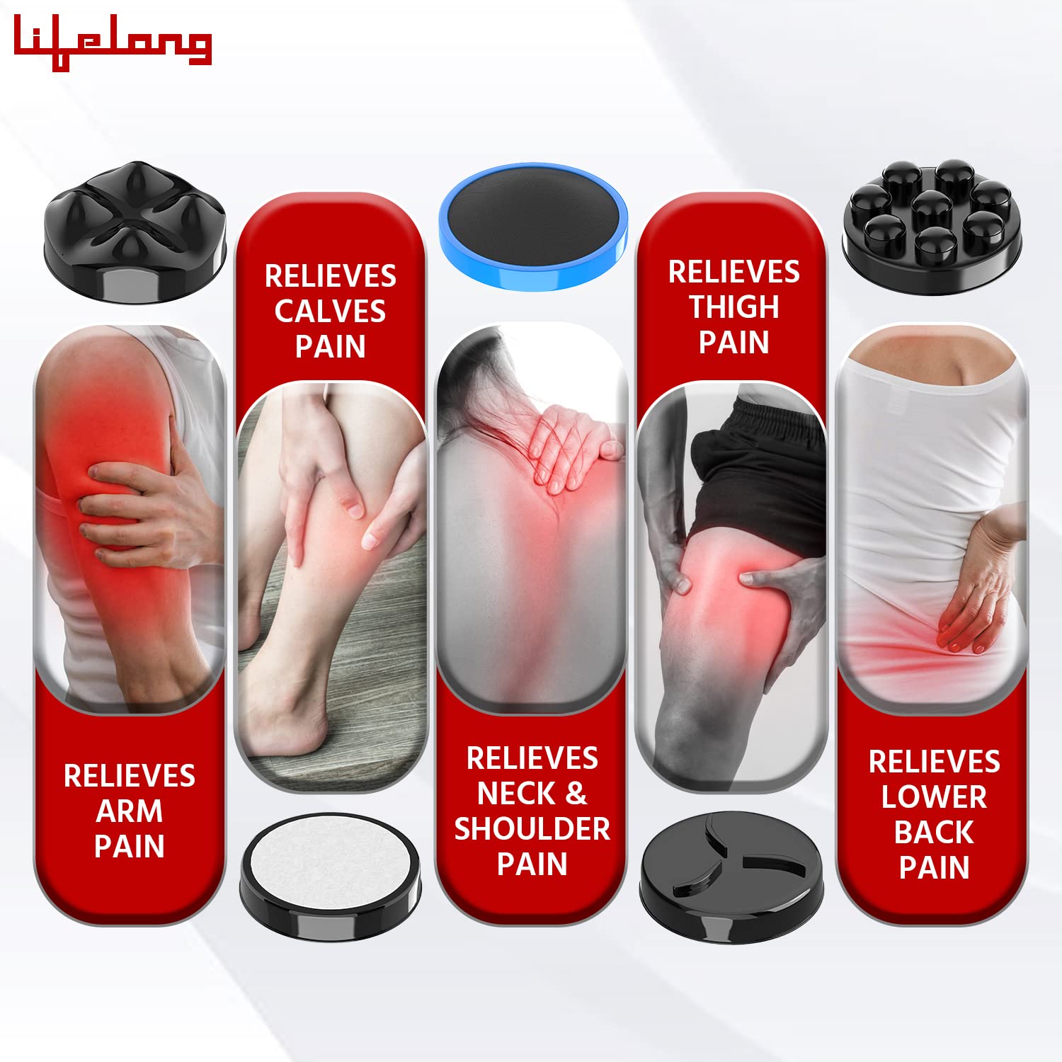 Lifelong Full Body Massager Machine for Pain Relief | Body & Back Pain Relief Product | Handheld Electric Manipol Mini Massager | 5-Speed Settings | Best Gift for Women & Men (LLM270, Brown)