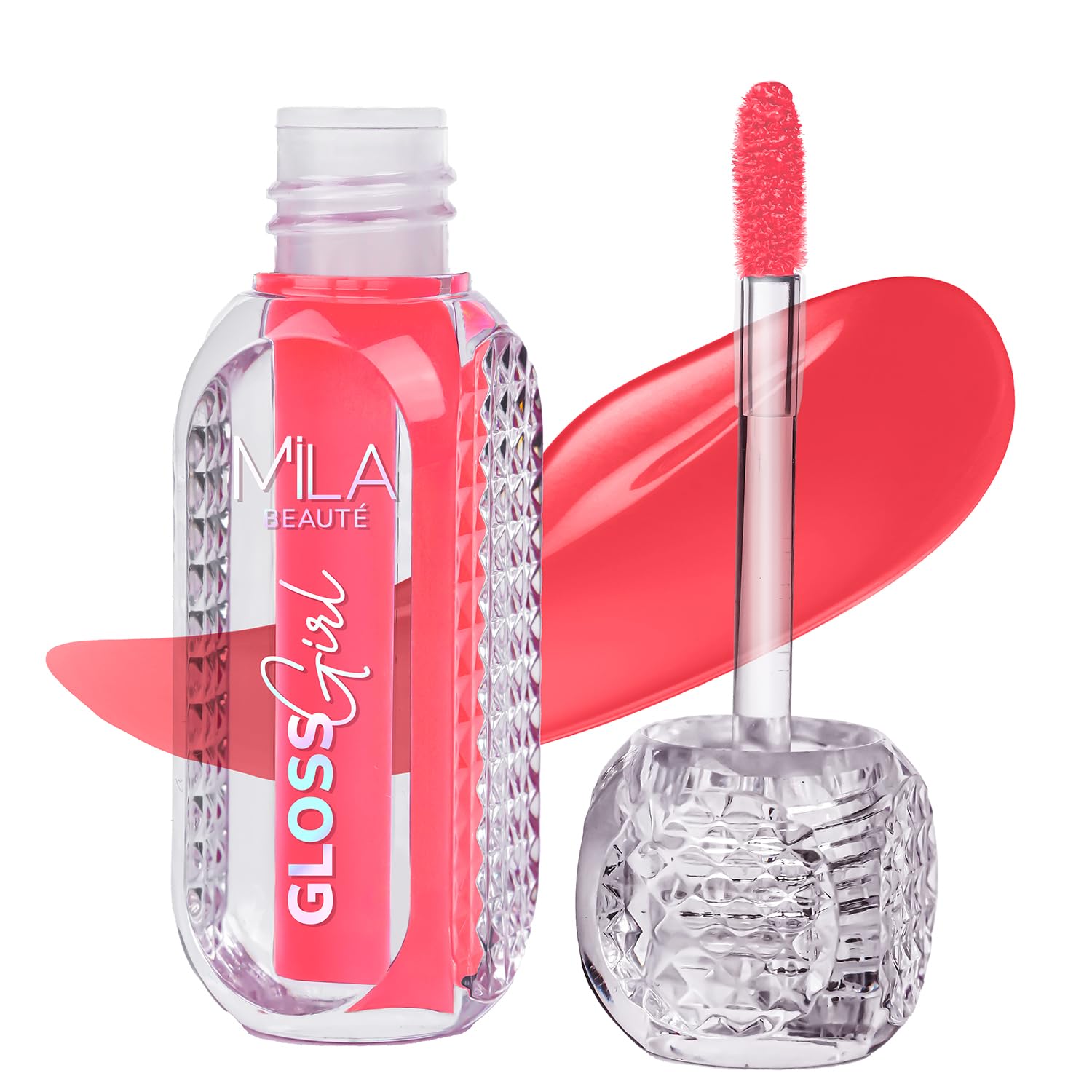 MILA BEAUTÉ Gloss Girl Lip Gloss|Enriched With Mango Seed Butter & Hyaluronic Acid|Light Weight & Non-Sticky Formula|Gives Fuller-Lip Effect & Extra Hydration|High Shine Finish-That's Me, 2.8 Ml