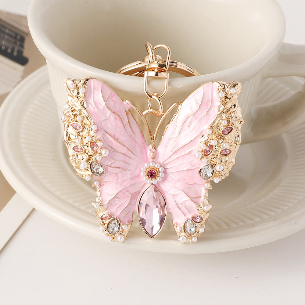 Royal Enamel Dripping premium Oil Coat Butterfly Brooch Keychain