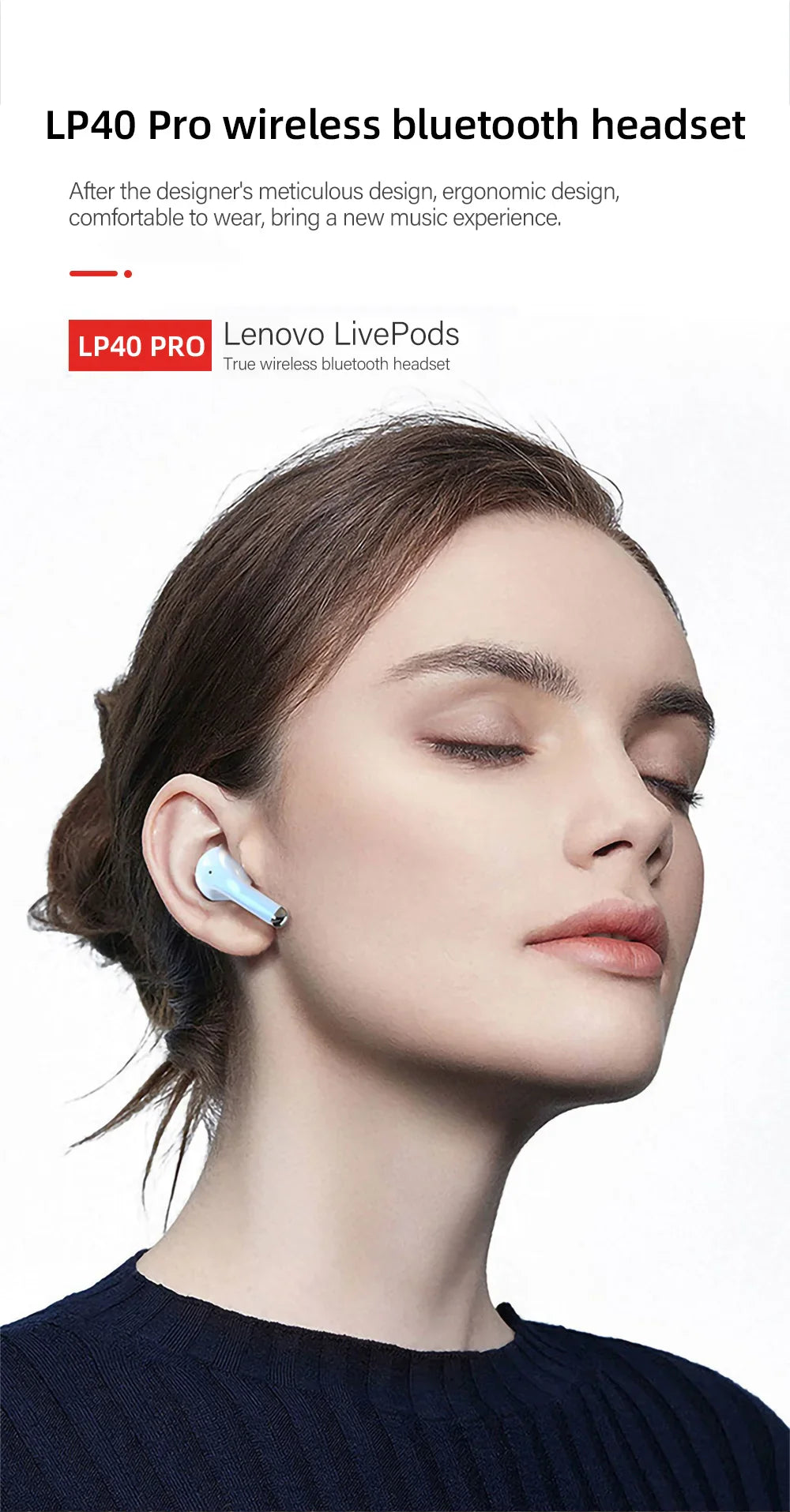 Lenovo LP40 Pro Bluetooth Noise Reduction Dual Mode Earbuds