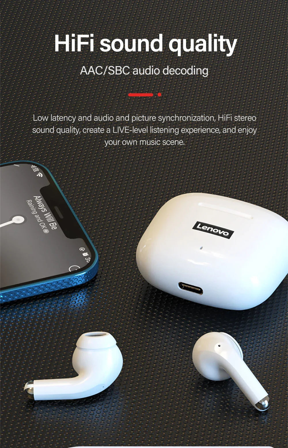 Lenovo LP40 Pro Bluetooth Noise Reduction Dual Mode Earbuds