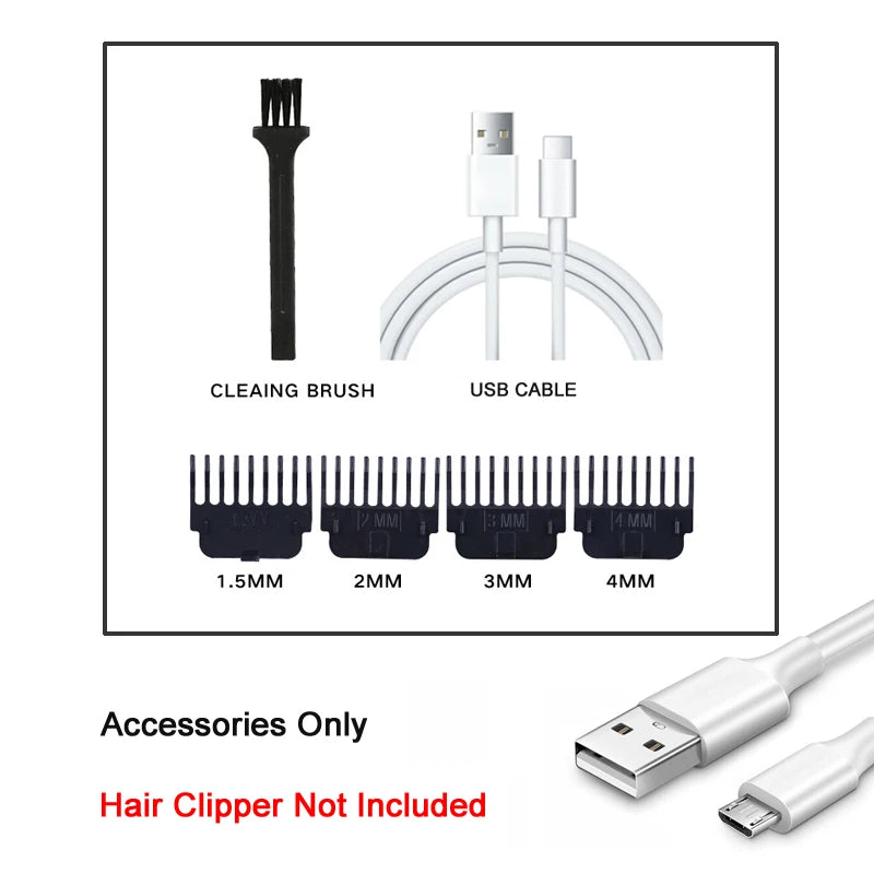 Professional Hair Clipper Cordless Electric Hair Trimmer For Men USB Rechargeable