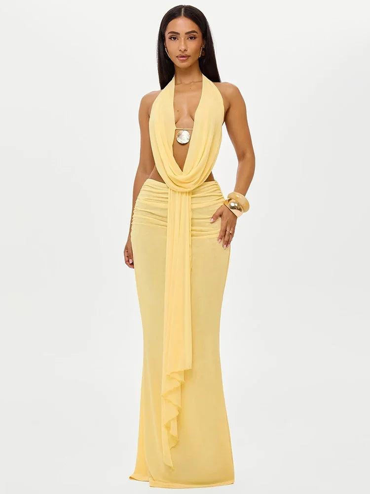 One Shoulder Drape Rhinestone Embellished Jumpsuit