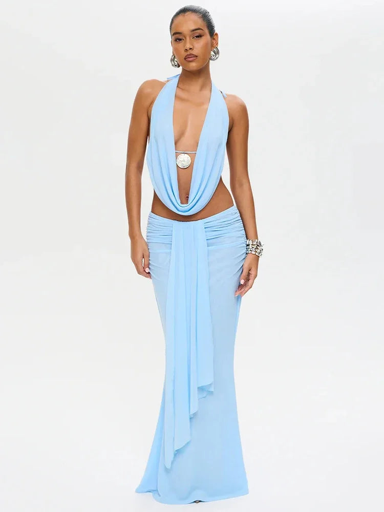 One Shoulder Drape Rhinestone Embellished Jumpsuit