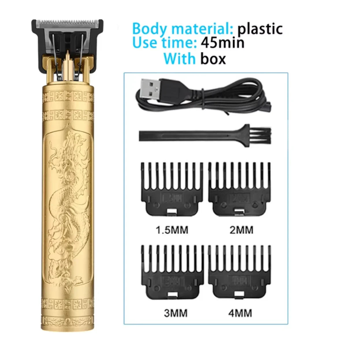 Professional Hair Clipper Cordless Electric Hair Trimmer For Men USB Rechargeable