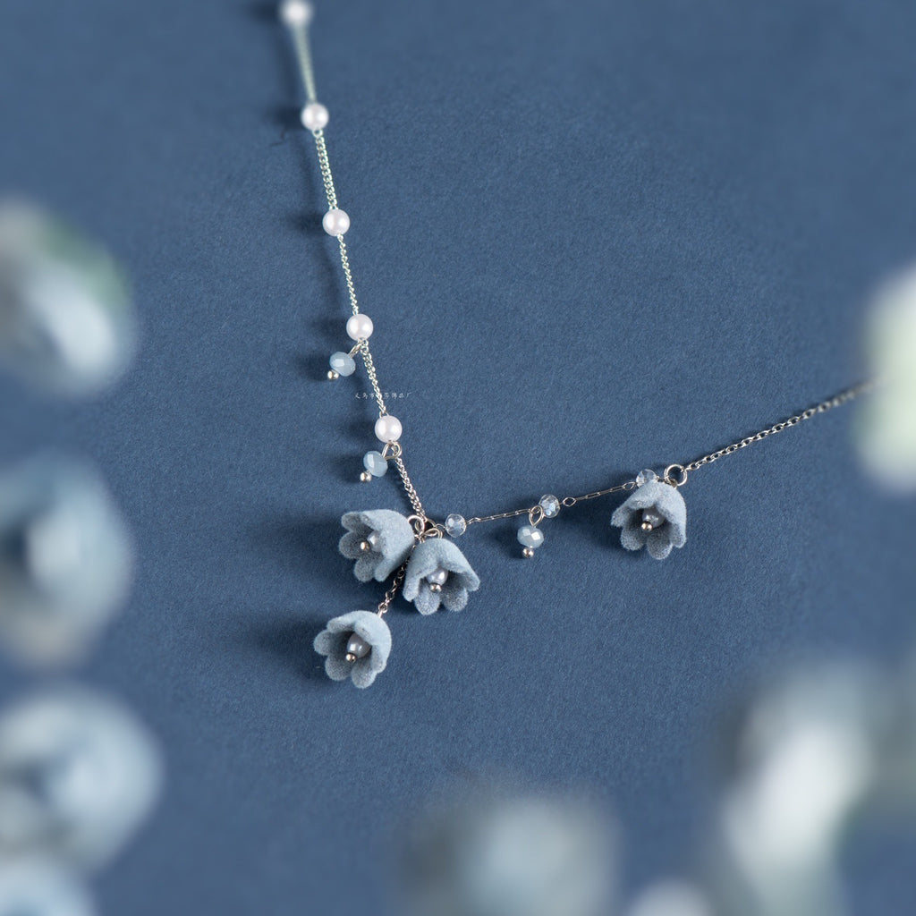 Flocked Lily Of The Valley Flower High-End Necklace Chain