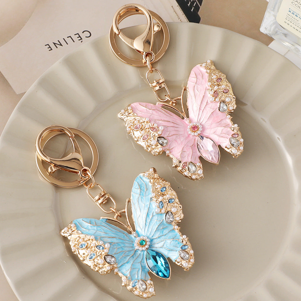 Royal Enamel Dripping premium Oil Coat Butterfly Brooch Keychain