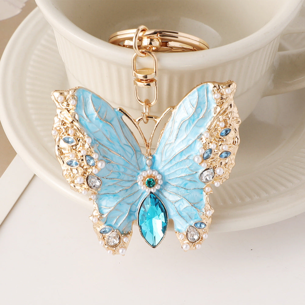 Royal Enamel Dripping premium Oil Coat Butterfly Brooch Keychain